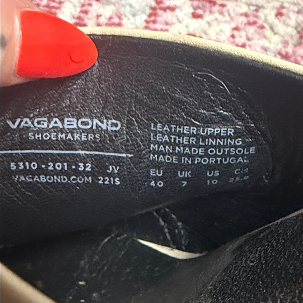 Vagabond Cream Leather Square-Toe Mule Heels 90's y2k Minimalist Chic - Picture 3 of 5
